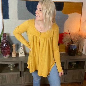 Hashtag In Trend Yellow Thermal Tunic oversized